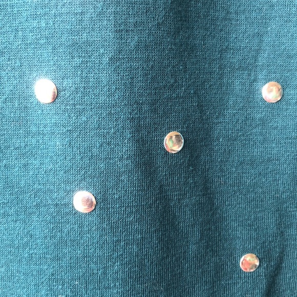 Scarf Peacock Blue Scarf with Silver Color Studs NEW - Picture 8 of 10